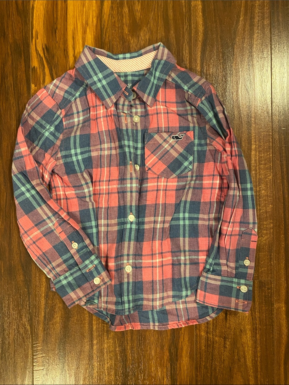 Vineyard Vines Kids Plaid Button-Down Shirt - 3T Pink, Blue & Teal/Mint